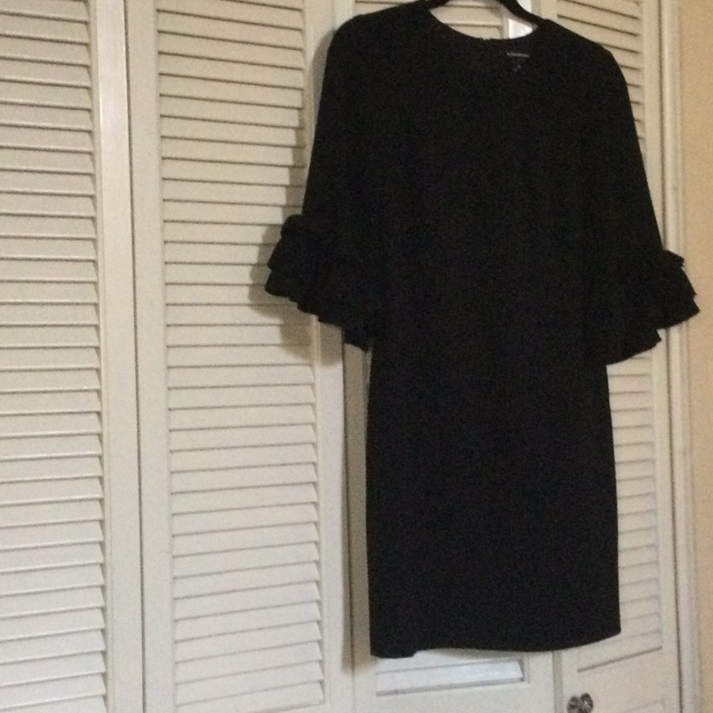 Club Monaco Black Ruffle Sleeve Mini Dress